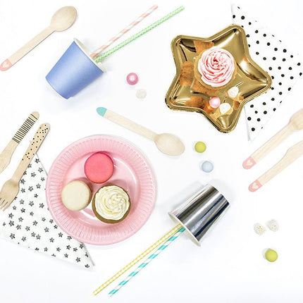 Gouden Borden Ster 18cm 6st van Partydeco koop je bij Partywinkel