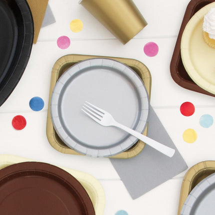 Gouden Borden Vierkant 17,5cm 16st van Unique koop je bij Partywinkel