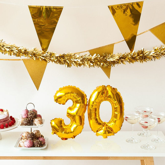 Gouden Cijfer Ballon 4 Jaar 36cm van Boland koop je bij Partywinkel