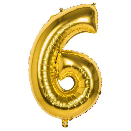 Gouden Cijfer Ballon 6 Jaar 86cm van Boland koop je bij Partywinkel