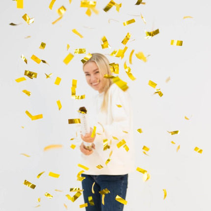 Gouden Confetti Kanon Folie 60cm van Riethmueller koop je bij Partywinkel