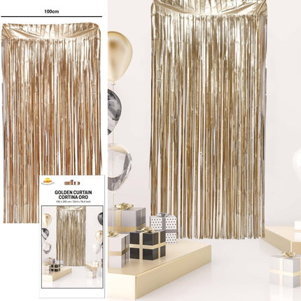 Gouden Deurgordijn Mat 2m van Fiestas Guirca koop je bij Partywinkel