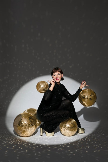 Gouden Discobal 20cm van Partydeco koop je bij Partywinkel