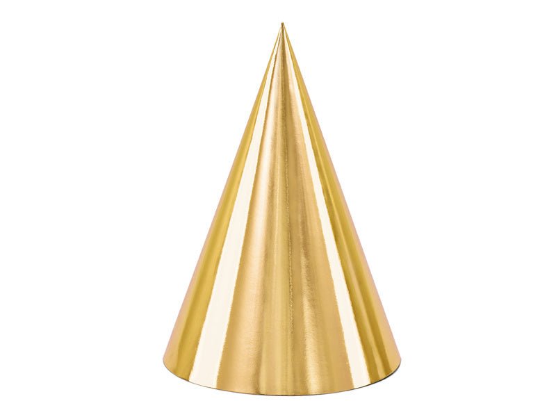 Gouden Feesthoedjes 16cm 6st van Partydeco koop je bij Partywinkel