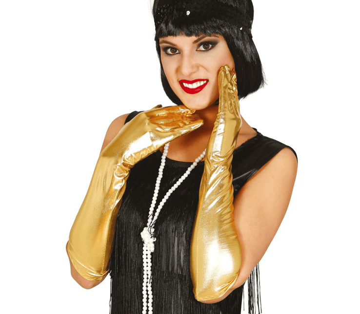 Gouden Handschoenen 44cm van Fiestas Guirca koop je bij Partywinkel