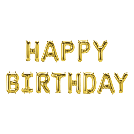 Gouden Happy Birthday Ballonnen Set 1,9m van Paper Dreams koop je bij Partywinkel