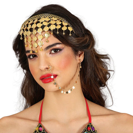 Gouden Hoofdband Munt van Fiestas Guirca koop je bij Partywinkel