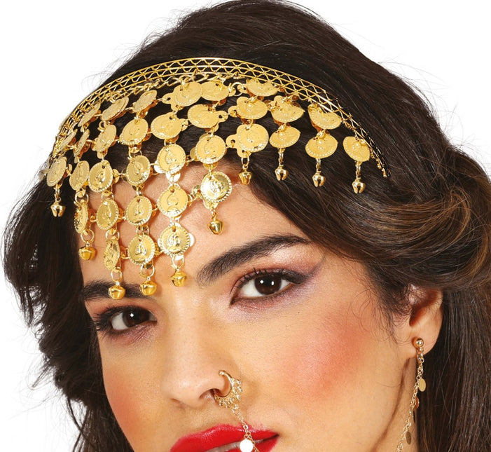 Gouden Hoofdband Munt van Fiestas Guirca koop je bij Partywinkel