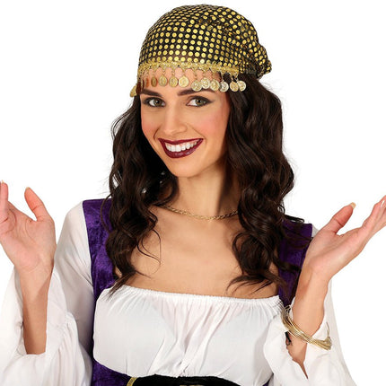 Gouden Hoofdband Munten van Fiestas Guirca koop je bij Partywinkel