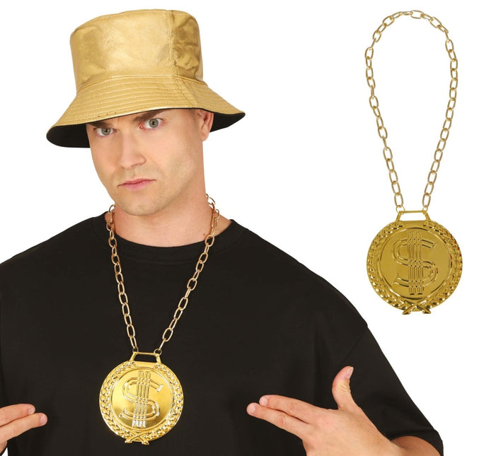 Gouden Ketting 11cm van Fiestas Guirca koop je bij Partywinkel