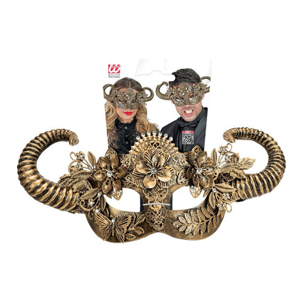 Gouden Oogmasker Ram van Widmann koop je bij Partywinkel