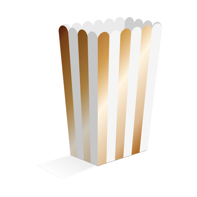 Gouden Popcorn Bakjes 13,5cm 8st van WeFiesta koop je bij Partywinkel