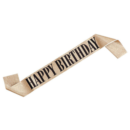 Gouden Sjerp Happy Birthday van Boland koop je bij Partywinkel
