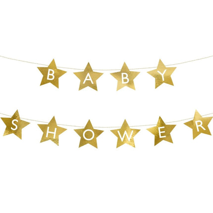 Gouden Slinger Babyshower Sterren 2,9m van Partydeco koop je bij Partywinkel