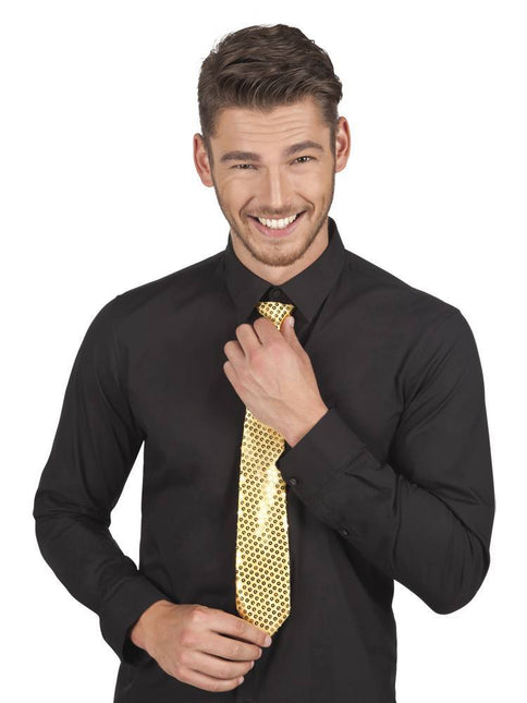 Gouden Stropdas Glitter van Boland koop je bij Partywinkel
