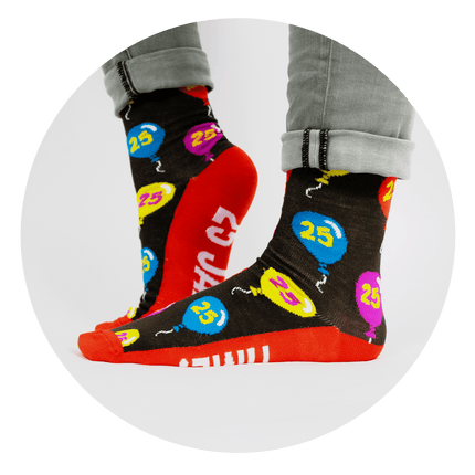 Grappige Sokken 25 Jaar 1 paar van Paper Dreams koop je bij Partywinkel