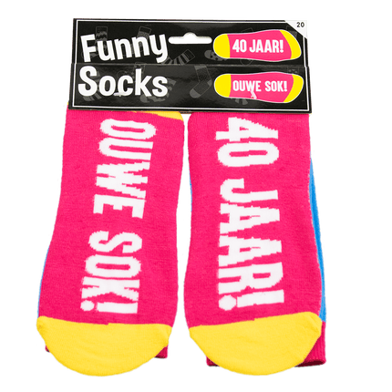 Grappige Sokken 40 Jaar Ballonen 1 paar van Paper Dreams koop je bij Partywinkel