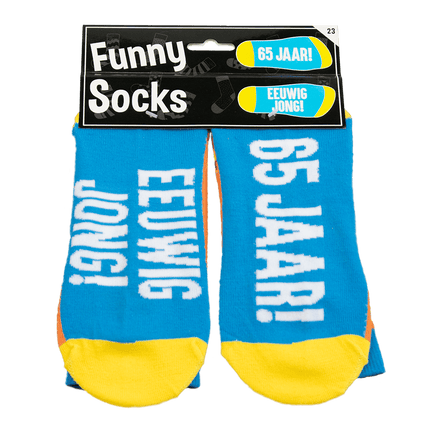 Grappige Sokken 65 Jaar Vlaggetjes 1 paar van Paper Dreams koop je bij Partywinkel