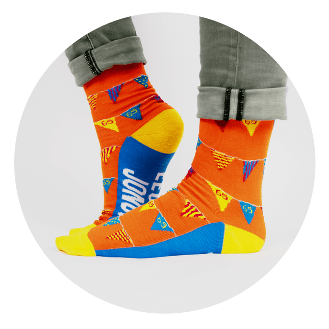 Grappige Sokken 65 Jaar Vlaggetjes 1 paar van Paper Dreams koop je bij Partywinkel