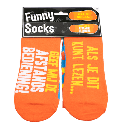 Grappige Sokken Afstandsbediening 1 paar van Paper Dreams koop je bij Partywinkel