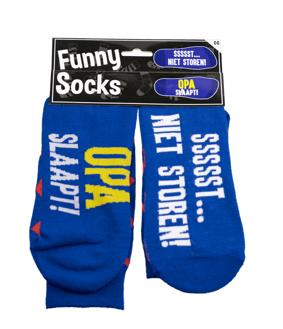 Grappige Sokken Opa Slaapt 1 paar van Paper Dreams koop je bij Partywinkel