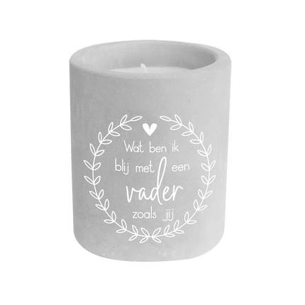 Grijze Cement Kaars Vader 8cm van Paper Dreams koop je bij Partywinkel