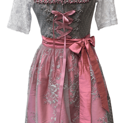 Grijze Dirndl Jurk Oktoberfest Roze Dames van Haus Huberts koop je bij Partywinkel