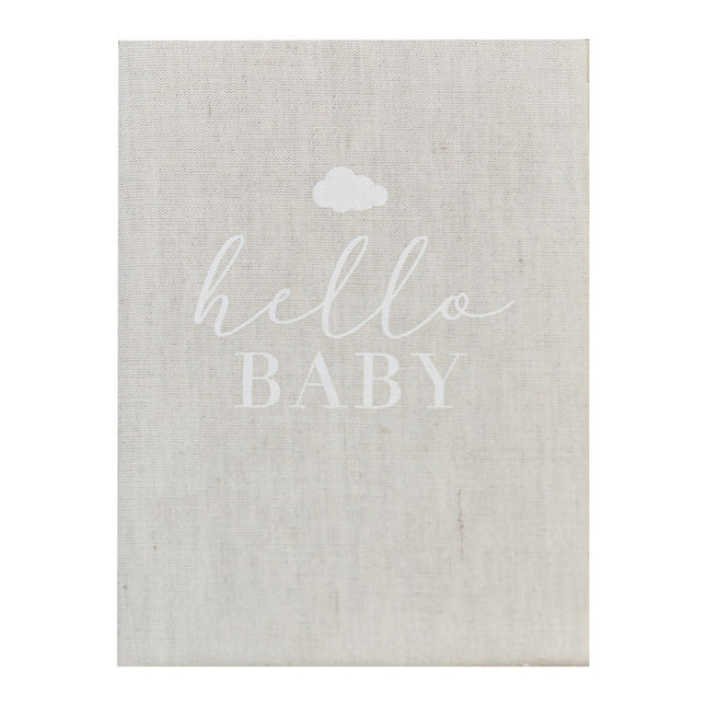 Grijze Gastenboek Hello Baby 16cm van Ginger Ray koop je bij Partywinkel