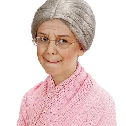 Grijze Pruik Oma Kind van Widmann koop je bij Partywinkel