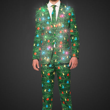 Groen Pak Kerstmis Met Licht van Suitmeister koop je bij Partywinkel