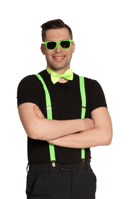 Groene Accessoireset Neon 3 delig van Partychimp koop je bij Partywinkel