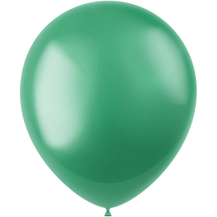Groene Ballonnen Metallic Regal Green 33cm 100st van Folat koop je bij Partywinkel