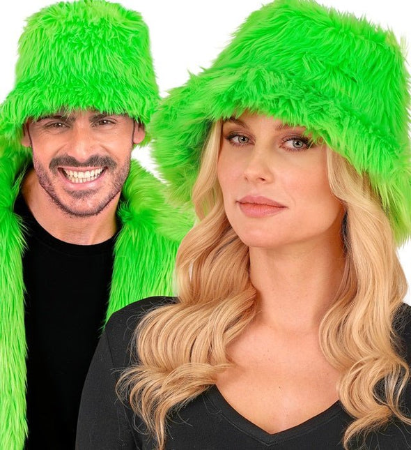 Groene Bucket Hat Pluche van Widmann koop je bij Partywinkel