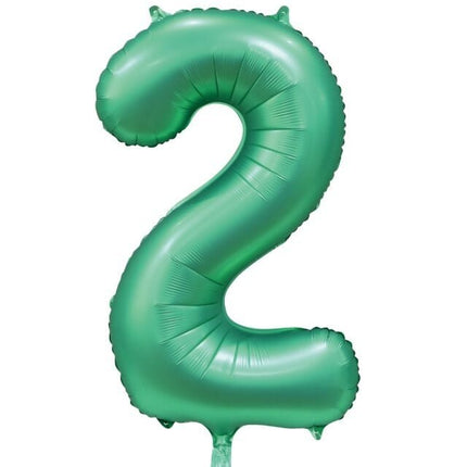 Groene Cijfer Ballon 2 Jaar Glans 86cm van WeFiesta koop je bij Partywinkel