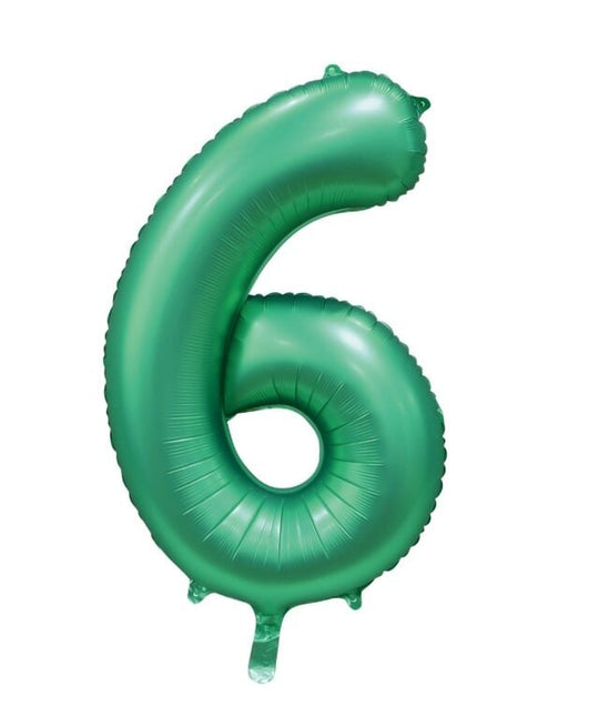 Groene Cijfer Ballon 6 Jaar Glans 86cm van WeFiesta koop je bij Partywinkel