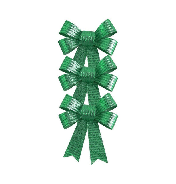 Groene Strik Glans 10cm 3st van CHAKS koop je bij Partywinkel