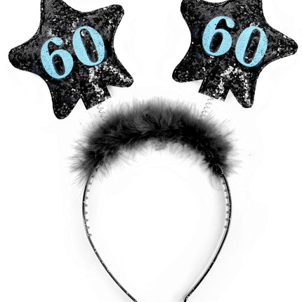 Haarband 60 Jaar Sterren Zwart van Partydeco koop je bij Partywinkel