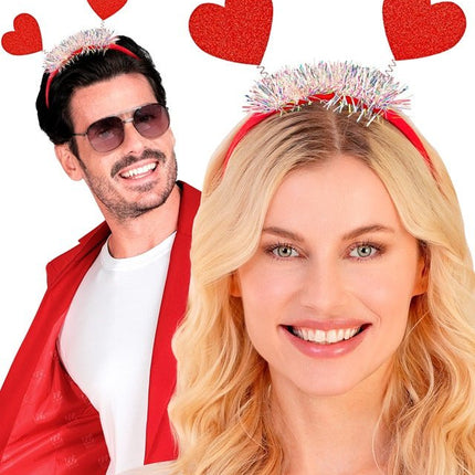 Haarband Hartjes Glitter Rood van Widmann koop je bij Partywinkel