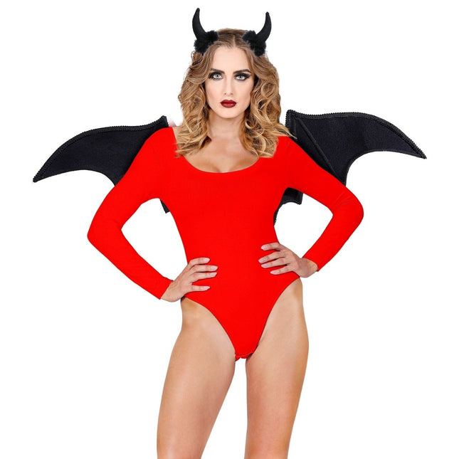 Halloween Accessoireset Zwart Duivel van Widmann koop je bij Partywinkel