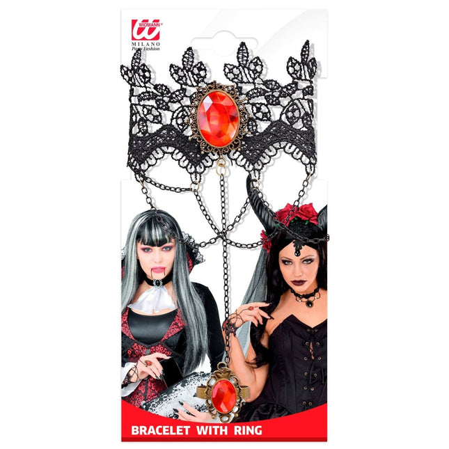 Halloween Armband Rode Steen Kant van Widmann koop je bij Partywinkel