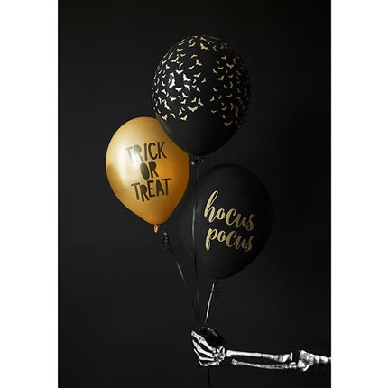 Halloween Ballonnen Vleermuis Zwart 30cm 6st van Partydeco koop je bij Partywinkel