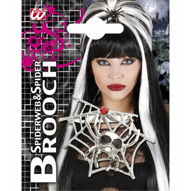 Halloween Broche Spinnenweb van Widmann koop je bij Partywinkel