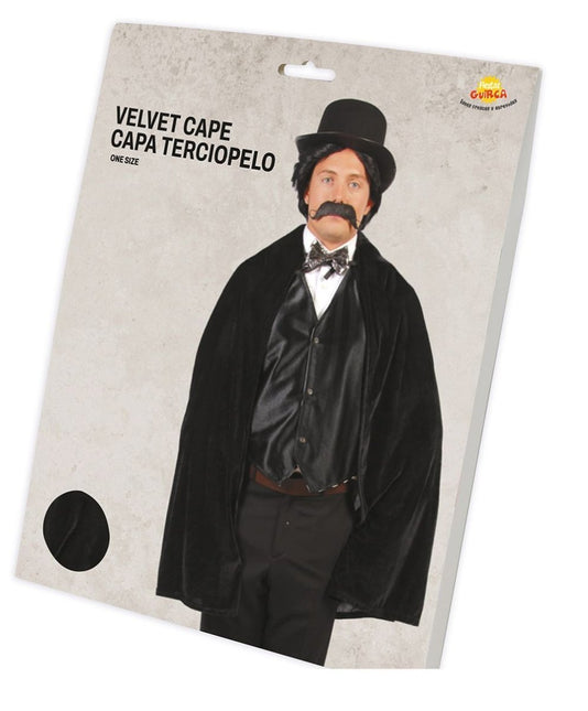 Halloween Cape Fluweel Zwart 1m van Fiestas Guirca koop je bij Partywinkel