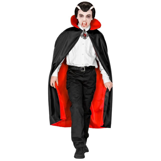 Halloween Cape Zwart Rood Kind van Widmann koop je bij Partywinkel