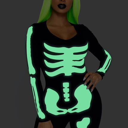Halloween Catsuit Dames Glow In The Dark Leg Avenue van Leg Avenue koop je bij Partywinkel
