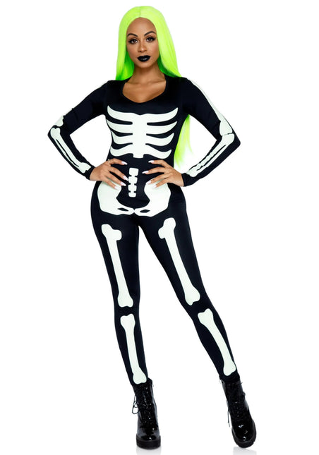 Halloween Catsuit Dames Glow In The Dark Leg Avenue van Leg Avenue koop je bij Partywinkel