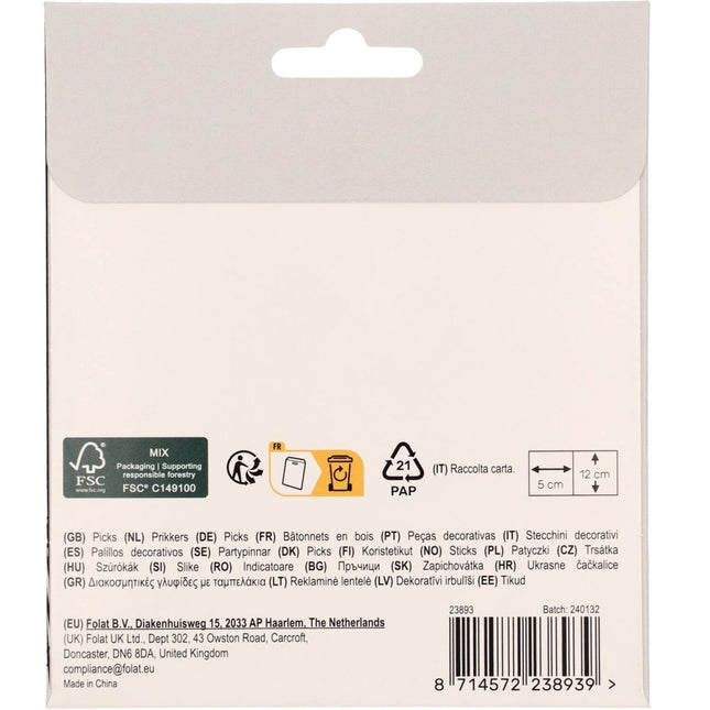 Halloween Cocktailprikkers 12cm 6st van Folat koop je bij Partywinkel