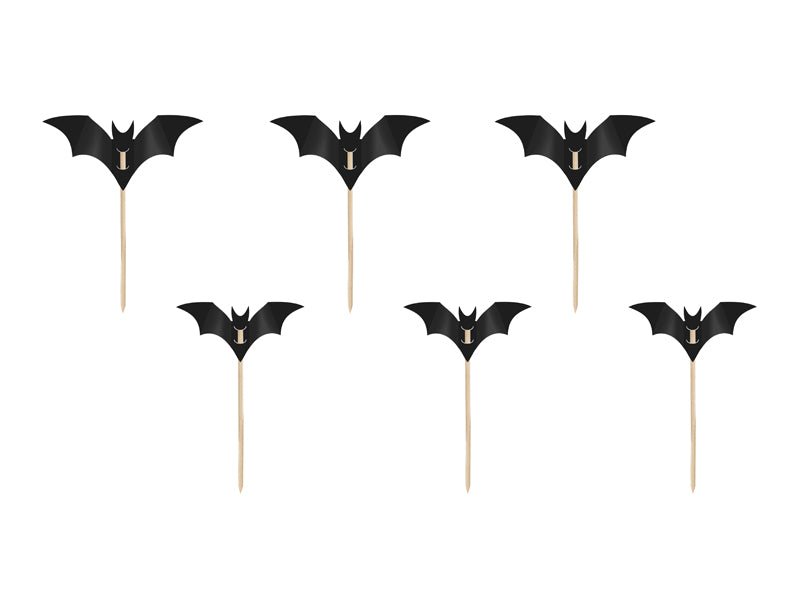 Halloween Cocktailprikkers Vleermuis 5cm 6st van Partydeco koop je bij Partywinkel