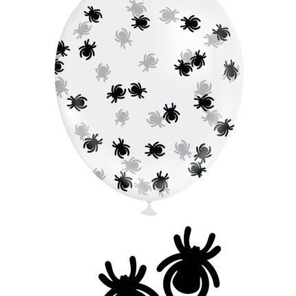 Halloween Confetti Ballon Met Spinnen 10st van Fiestas Guirca koop je bij Partywinkel