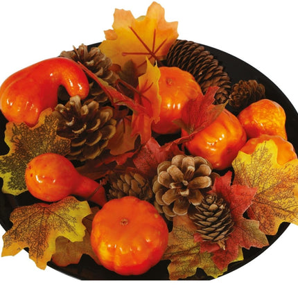 Halloween Decoratie Pompoenbladeren En Dennenappels van Fiestas Guirca koop je bij Partywinkel